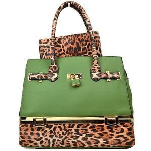 Leopard Pattern Double Handles bag